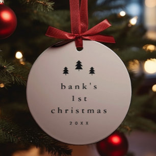 Ornamento De Cerâmica Foto da Árvore de Natal Simples Moderna