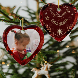 Ornamento De Cerâmica Foto da avó personalizada
