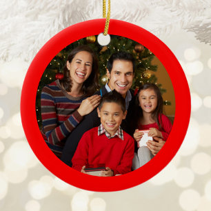 Ornamento De Cerâmica Foto da borda vermelha