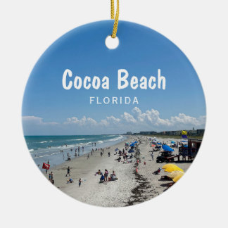 Ornamento De Cerâmica Foto da cena da praia da Flórida, Cocoa Beach