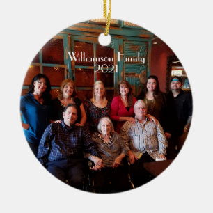 Ornamento De Cerâmica Foto da família 2 lado a lado 2 foto Natal