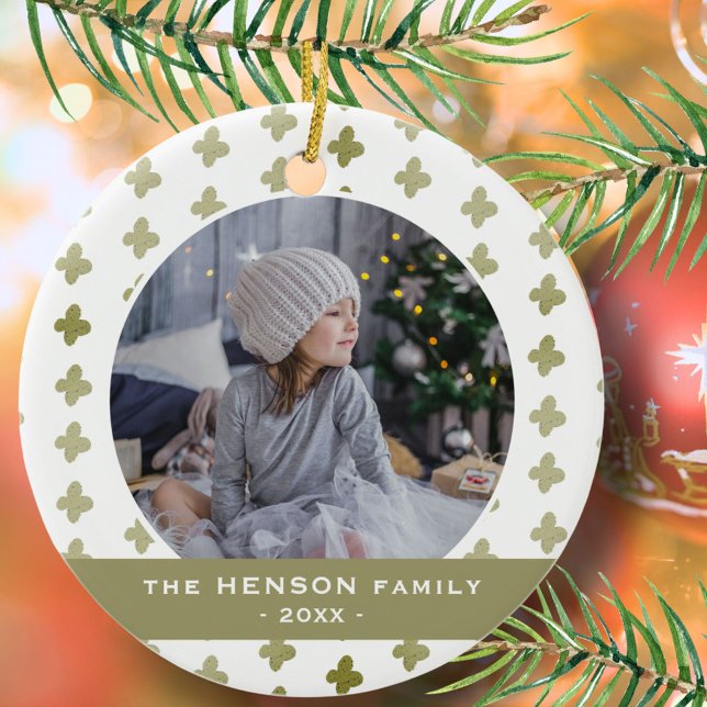 Ornamento De Cerâmica Foto da família moderna - Natal (Criador carregado)