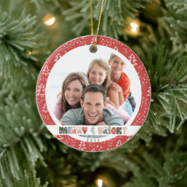 Ornamento De Cerâmica Foto da Família Natal 2022