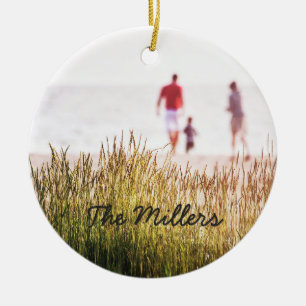 Ornamento De Cerâmica Foto da família personalizada