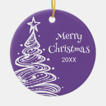 Foto da família Púrpura Árvore de Natal Branca pre