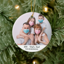 Ornamento De Cerâmica Foto Da Família Que Uma Árvore De Natal 2020 Engra