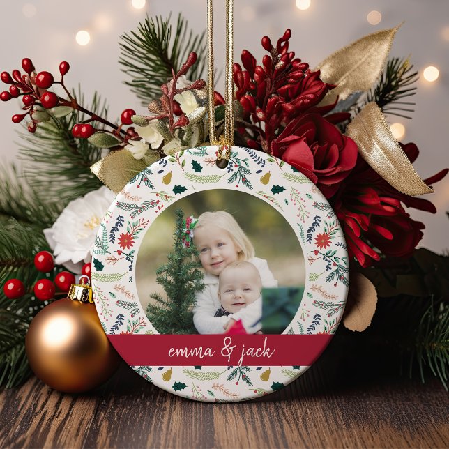 Ornamento De Cerâmica Foto da Folhagem Joyful (Criador carregado)