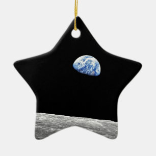 Ornamento De Cerâmica Foto da NASA Apollo 8 Earthrise Lua em Órbita Luna