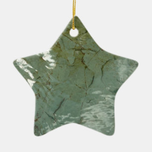 Ornamento De Cerâmica Foto da Natureza de Laje de Rocha Coberta de Água
