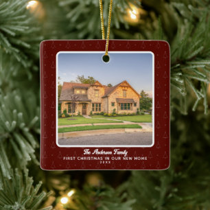 Ornamento De Cerâmica Foto da nova casa Primeiro Natal