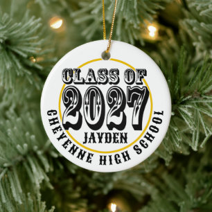 Ornamento De Cerâmica Foto da Turma Ocidental de 2027 na Formatura