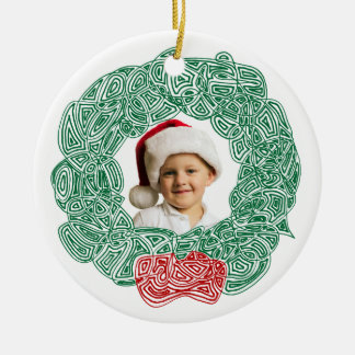 Ornamento De Cerâmica Foto da Wreath de Natal