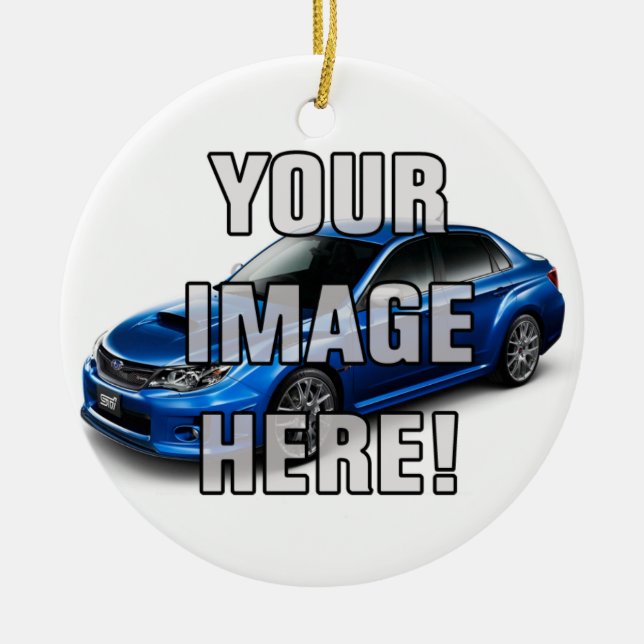 Ornamento De Cerâmica Foto da WTI de Subaru Impreza WRX - adicione seu (Frente)