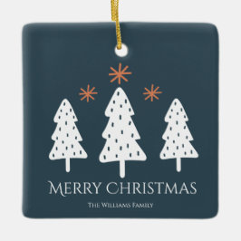 Ornamento De Cerâmica Foto das estrelas de natal modernas e alegres