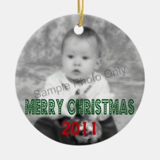 Ornamento De Cerâmica Foto datado do Feliz Natal