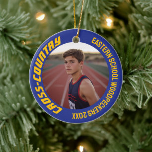 Ornamento De Cerâmica Foto de 2 Lados Personalizável Esportivo Entre Paí