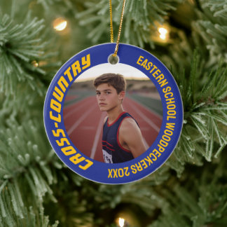 Ornamento De Cerâmica Foto de 2 Lados Personalizável Esportivo Entre Paí
