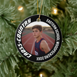 Ornamento De Cerâmica Foto de 2 Lados Personalizável Esportivo Entre Paí