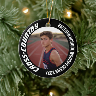 Ornamento De Cerâmica Foto de 2 Lados Personalizável Esportivo Entre Paí