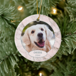 Ornamento De Cerâmica Foto de animal de estimação fofa personalizada no 
