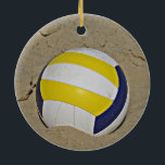 ORNAMENTO DE CERÂMICA FOTO DE BEACH VOLLEYBALL<br><div class="desc">FOTO DE VOLLEYBALL NA PRAIA NA AREIA</div>