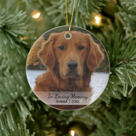 Ornamento De Cerâmica Foto De Cachorro No Nome Da Memória Amante Ano De 