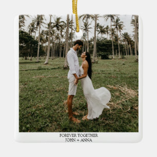 Ornamento De Cerâmica Foto de Casamento da Máquina de Espelhamento de Tí