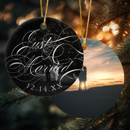Ornamento De Cerâmica Foto de casamento do Recem casados de Calligrafia 