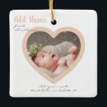 Ornamento De Cerâmica Foto de Coração Personalizada Script Baby Girl 1ru<br><div class="desc">Foto Personalizada Foto de Coração Script Baby Girl 1 rua Ornament Cerâmico</div>