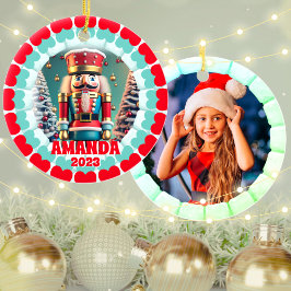 Ornamento De Cerâmica Foto de Crianças Personalizadas de Natal Nutcracke