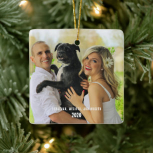 Ornamento De Cerâmica Foto de Família Feliz Natal Feriado