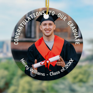 Ornamento De Cerâmica Foto de Formatura Presente Personalizado para Grad