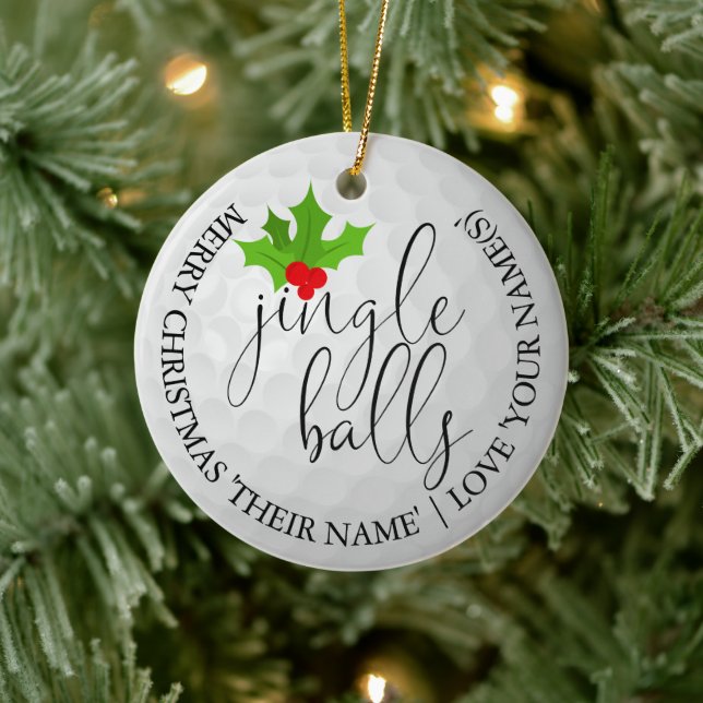 Ornamento De Cerâmica Foto de Golfe Golf Gift Jingle Balls (Árvore)