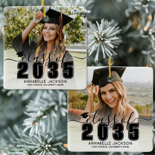 Ornamento De Cerâmica Foto de Graduado da Turma de 2026 Graduação