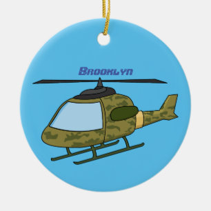 Ornamento De Cerâmica Foto de helicóptero de camoflagem do exército
