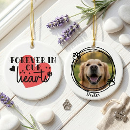 Ornamento De Cerâmica Foto de Memorial de Pet Para Sempre em Nossos Cora