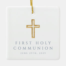 Ornamento De Cerâmica Foto de Menino Religioso Primeira Comunhão