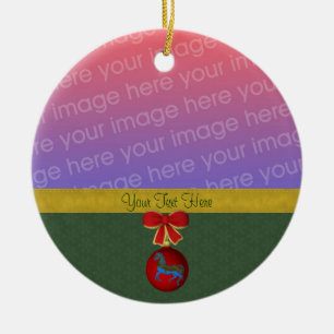 Ornamento De Cerâmica Foto de Natal Carousel Horse