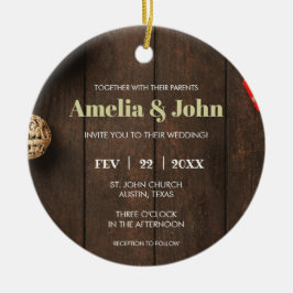 Ornamento De Cerâmica Foto de Natal Convite