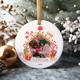 Ornamento De Cerâmica Foto de Natal da Gingercake House