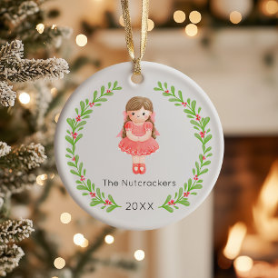 Ornamento De Cerâmica Foto de Natal do Nutcracker Clara