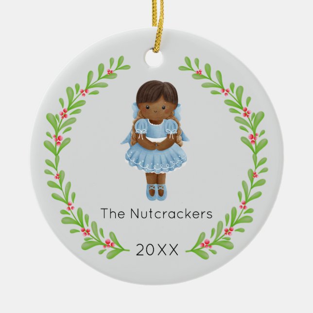 Ornamento De Cerâmica Foto de Natal do Nutcracker Clara (Frente)