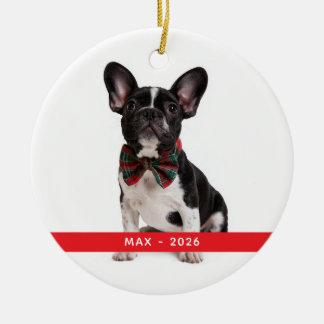 Ornamento De Cerâmica Foto de Natal do Seu Cachorro de Família