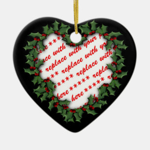 Ornamento De Cerâmica Foto de Natal em Forma de Coração