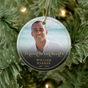 Ornamento De Cerâmica Foto de Natal em Memória
