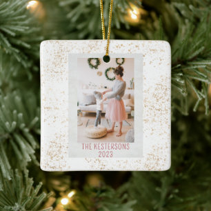 Ornamento De Cerâmica Foto de Natal Festivo Tiger