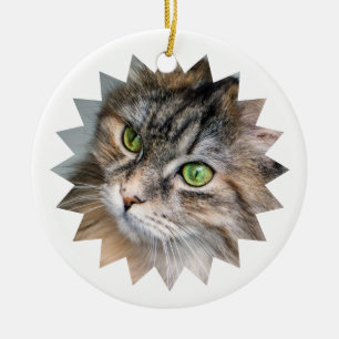 Ornamento De Cerâmica Foto de Natal Personalizada do Animal de Estimação