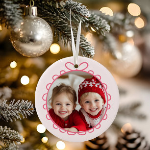 Ornamento De Cerâmica Foto de Natal Personalizada Fa La La