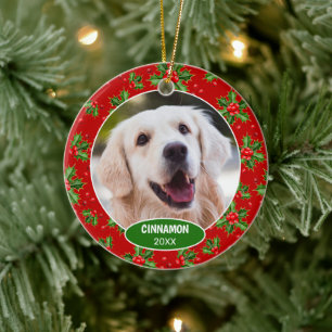 Ornamento De Cerâmica Foto De Pet De Fofo Personalizado 1 rua De Natal E