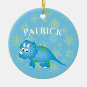 Ornamento De Cerâmica Foto Dinossauro Bastante Azul Crianças